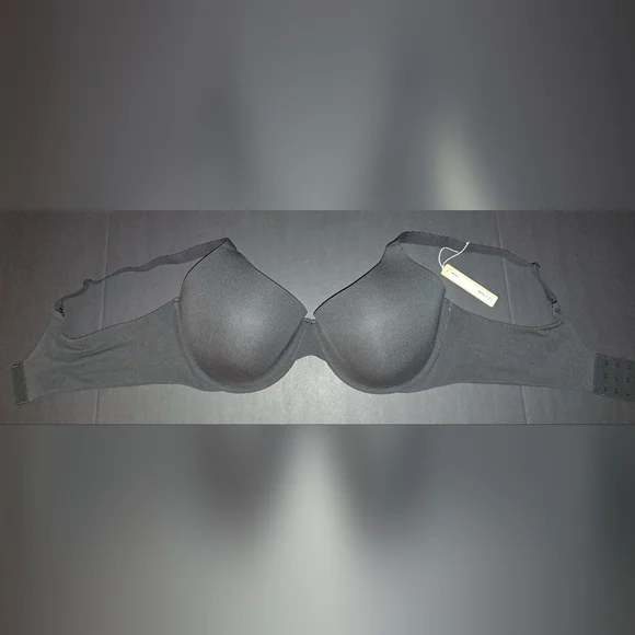 💕SKIMS Fits Everybody Lightly lined Underwire Plunge Scoop Bra Black Onyx 44DD - Picture 3 of 11